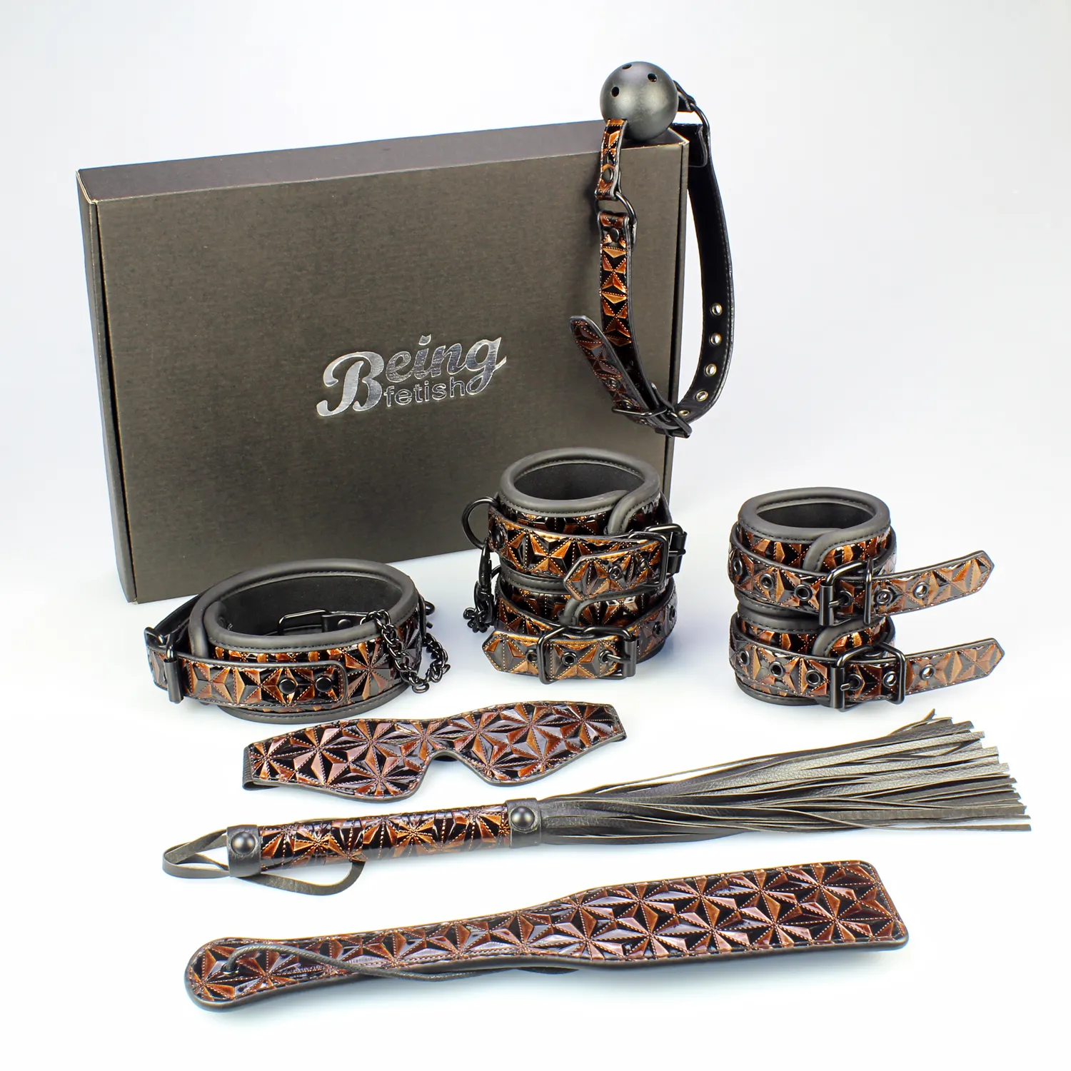 Leather Slave Fetish Restraint Adult Toys Erotic Sex Products Bdsm Set Sm Bondage Gear Kits for Couple