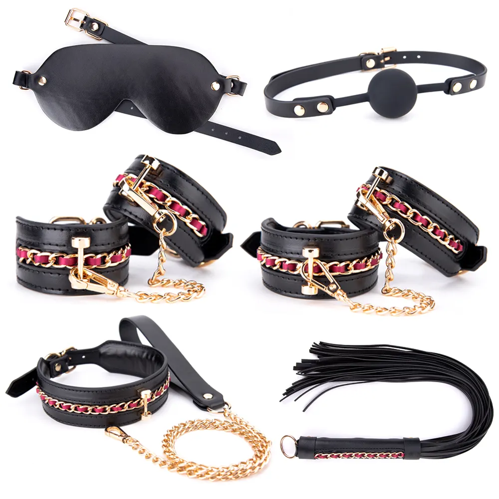 2025 New 6 PCS BDSM Bondage Kit Restraints Kit Soft Wrist Ankle Handcuff Sex Body Bondage Sm Kit Bdsm Product BF-40813
