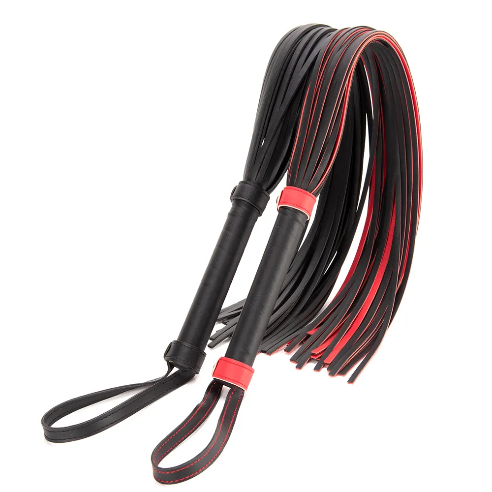 Horse Whip BDSM Slave Game Sex Adult Couple Toy Black Red Bondage Leather Whip Punishment Tools for Couples