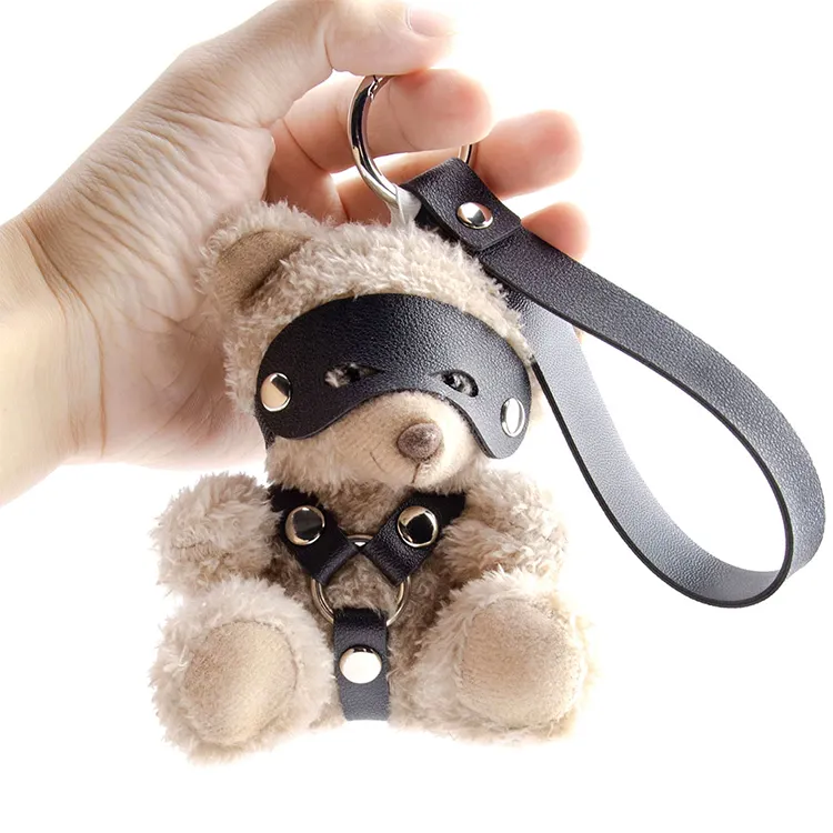 Bondage Bear Fun Sm Toy Bear Sex Leather Eye Mask Violent Bear Gift for Valentines Day Bondage Sex Toys Adult Game