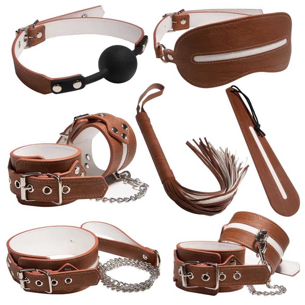 Sm Adult Cosplay Games Bondage Kits Genuine Leather Restraint Set Fetish Bdsm Gear Erotic Role Play Toys for Couples