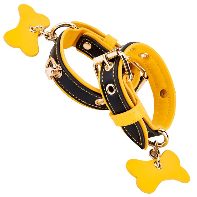 Adult BDSM Bondage Suit 6PCS BYFETISH Waterproof Yellow+Black PU Leather Restraints Kit Collar Handcuffs Paddle for Anal/Vaginal
