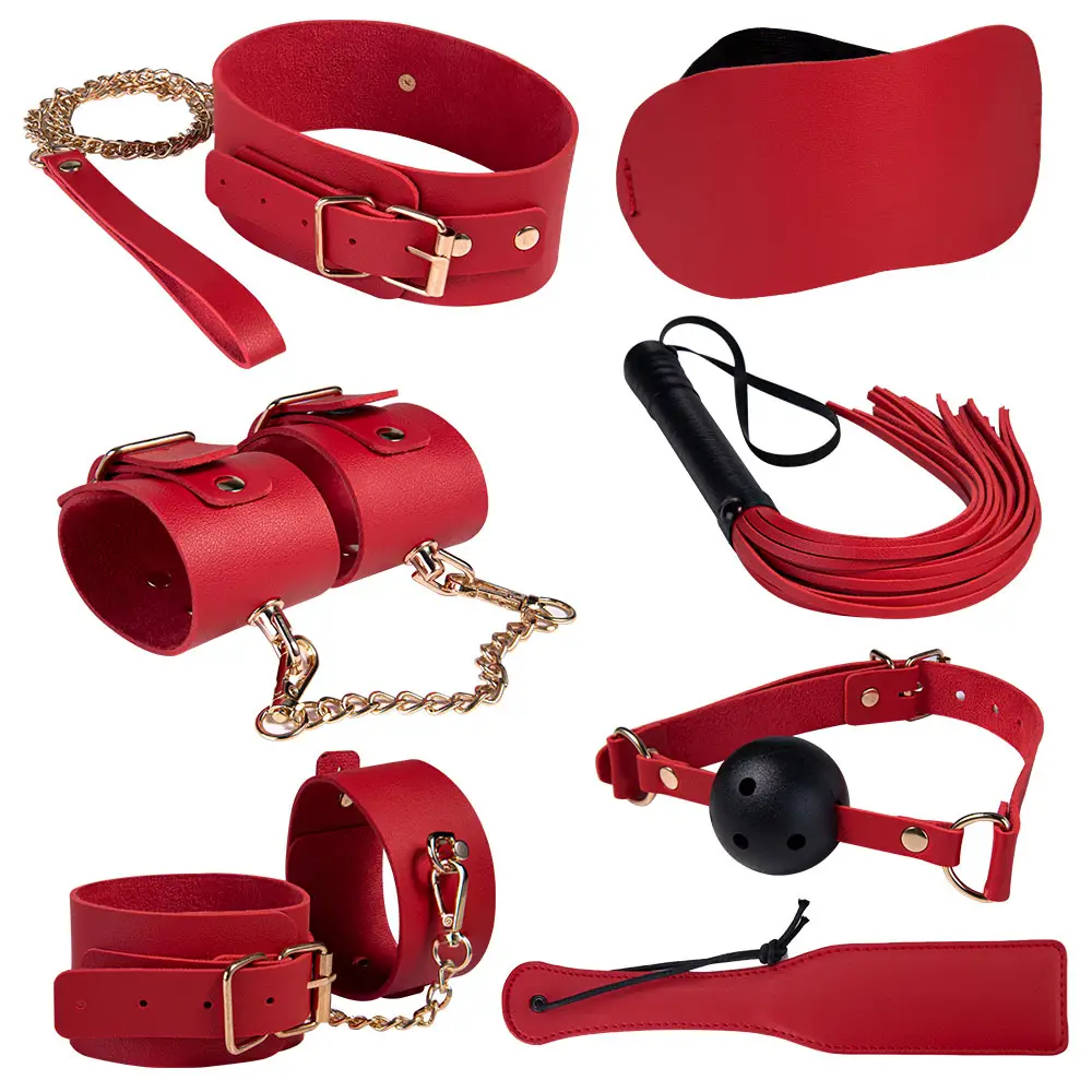 Popular Bondage Kit 7 Pcs Restraints Kit Soft Wrist Ankle Handcuff Sex Body Bondage Sm Kit Bdsm Product BF-40606