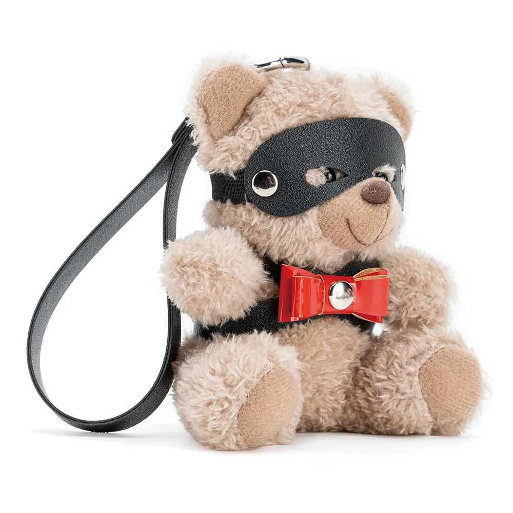 Cute Sexy Quaige Brown Adult Bondage Bear Pendant Plush Vegan Leather Accessories Waterproof Harness Blindfold-Gift for Women