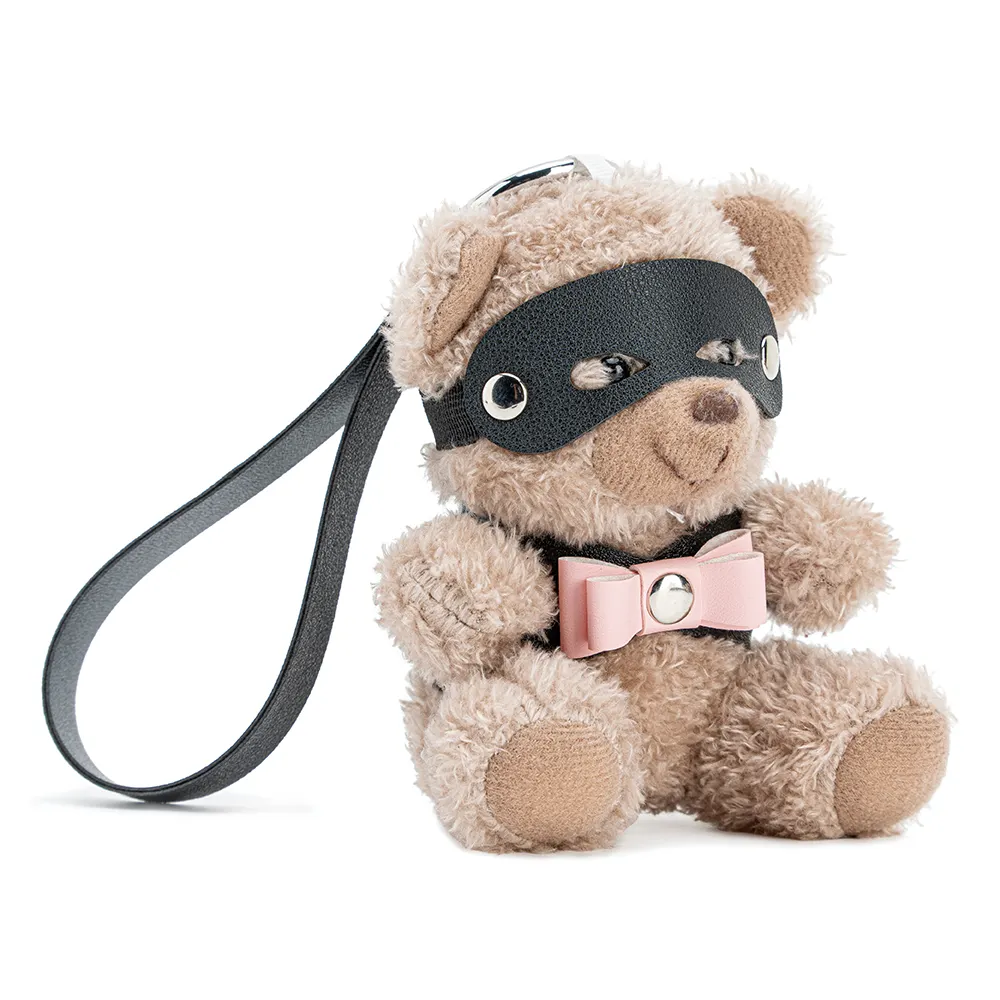 Cute Sexy Quaige Brown Adult Bondage Bear Pendant Plush with Vegan Leather Accessories Waterproof CE Certified-Gift for Women