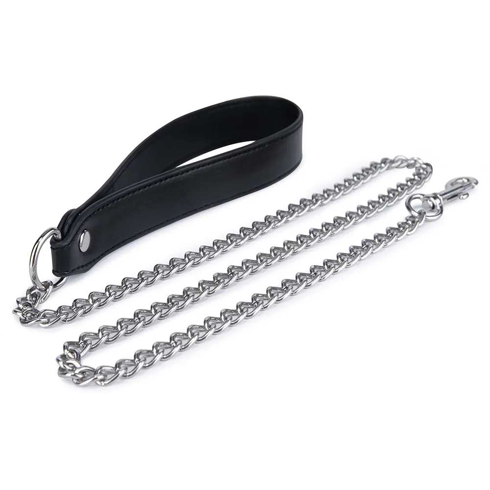 High Quality Cool Couple Games Sex PU Leather Bondage Set Woman Collar and Chain