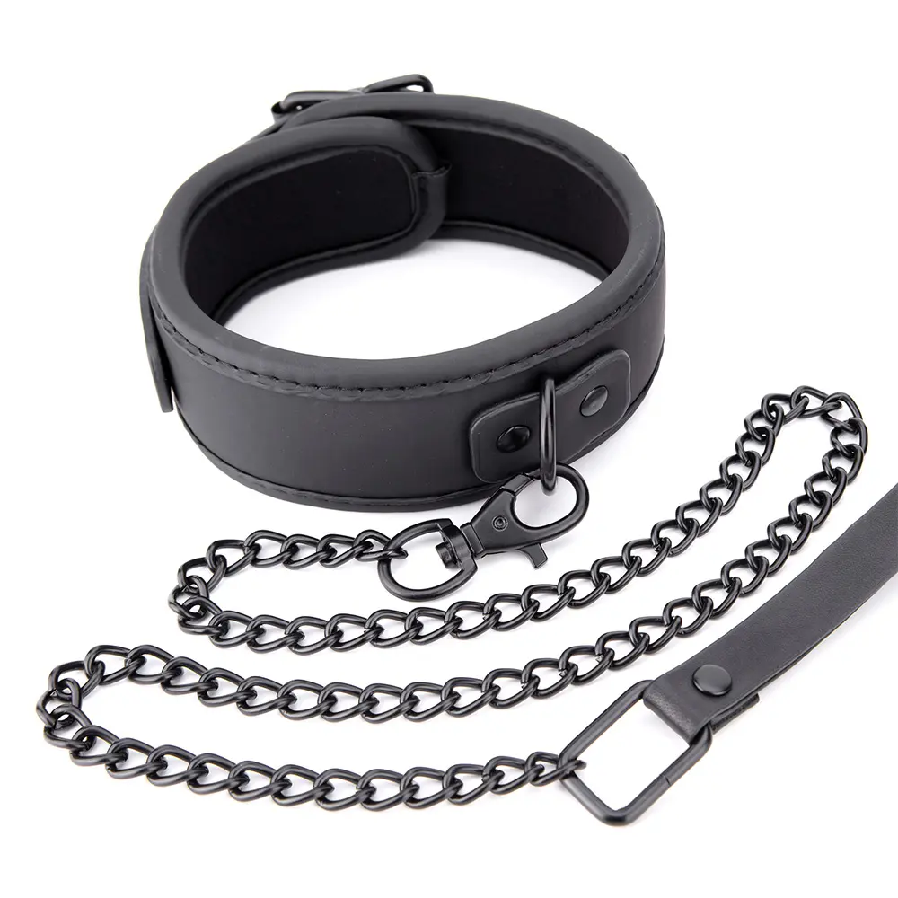 Female Sexy Adult BDSM Bondage Set Kit with Neck Collar and  Chain  Restraints SM Leather Bondage Gear Sex Toys
