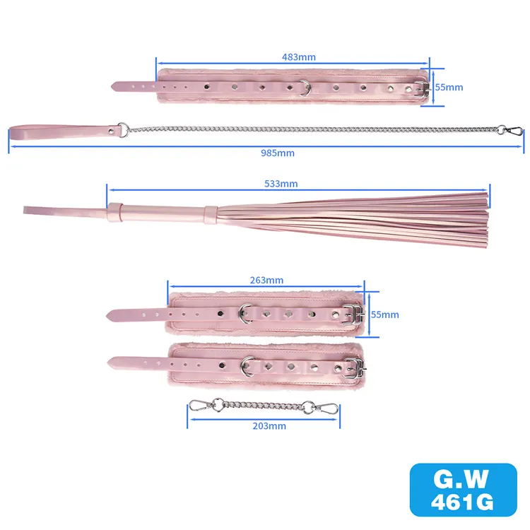 3pcs BDSM Bondage Set Restraint Kit with Collar Flogger Belt-PU Leather Waterproof Adult Use