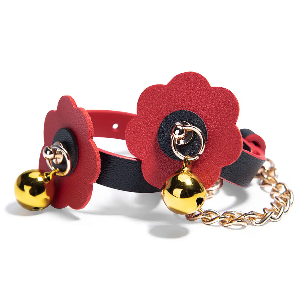 High Quality PU Leather BDSM Sex Toy Handcuffs Ankle Cuffs with Chains