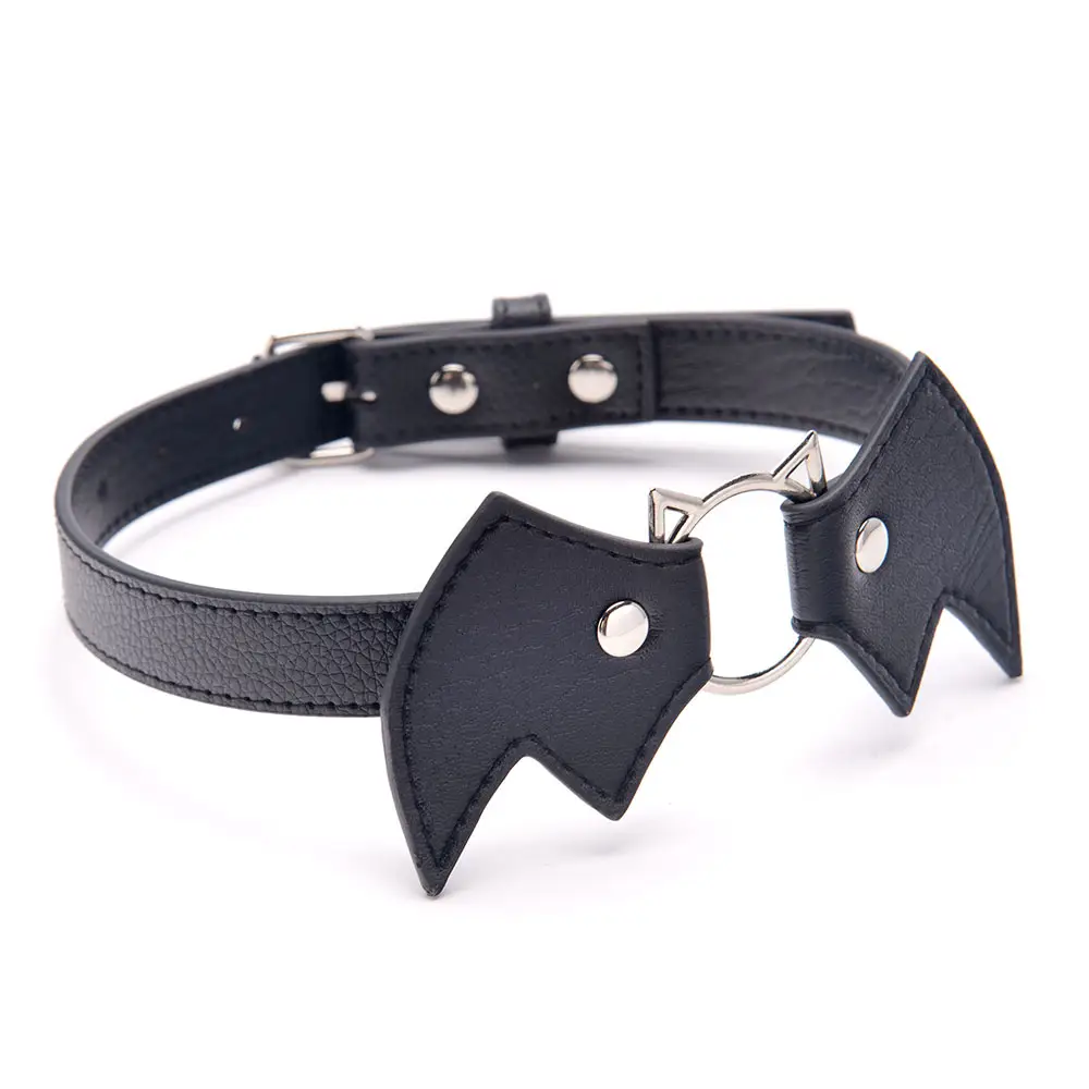 High Quality Couple Games Bat Sex PU Leather Bondage Set Woman Collar