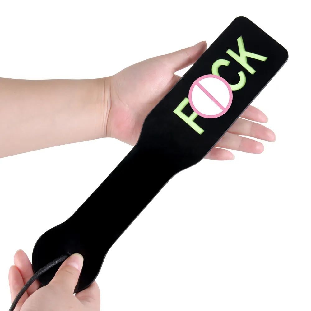 Women's Black PU Leather BDSM Waterproof Paddle for Adult Use