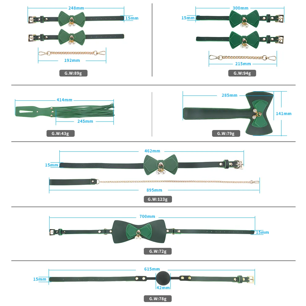 Realm of Sensory Delight with This Luxe Elegant Green Bow Bondage with Exquisitely Adorned Bondage