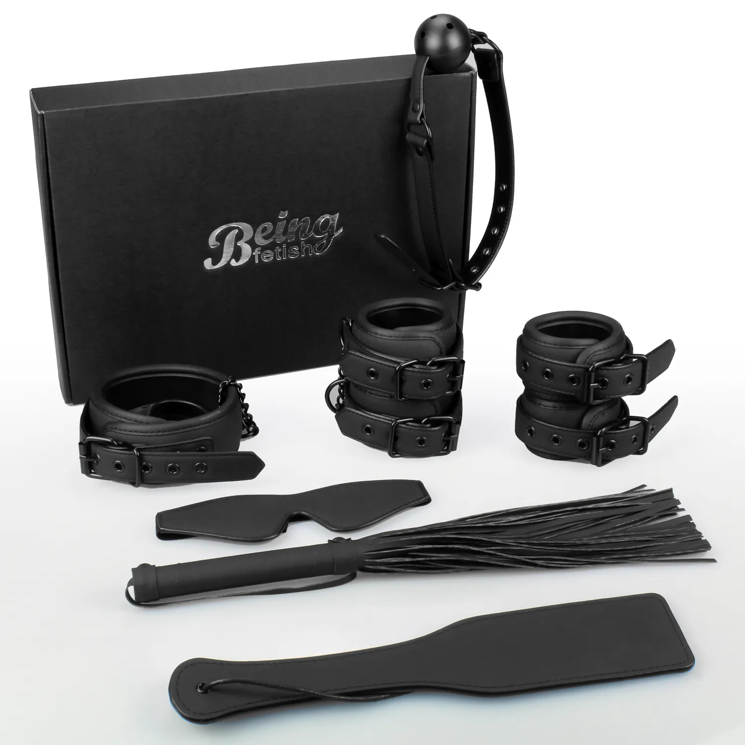 Luxury Matte Professional Bondage Kit 7 Piece Advanced BDSM Bedroom Restraint Set