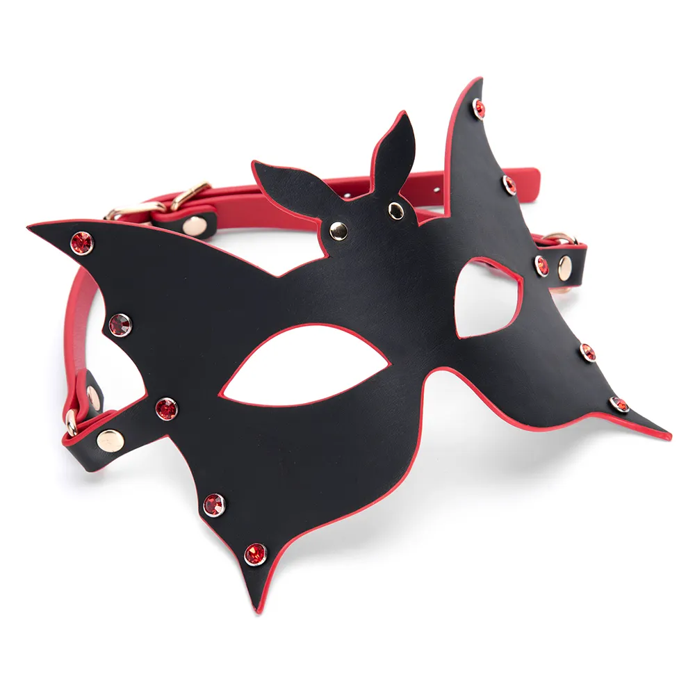 SM Bondage PU Leather Black Eye Patch Cosplay Couple Sexy Elastic Mask BDSM Adult Product CE Certified Sex Toy