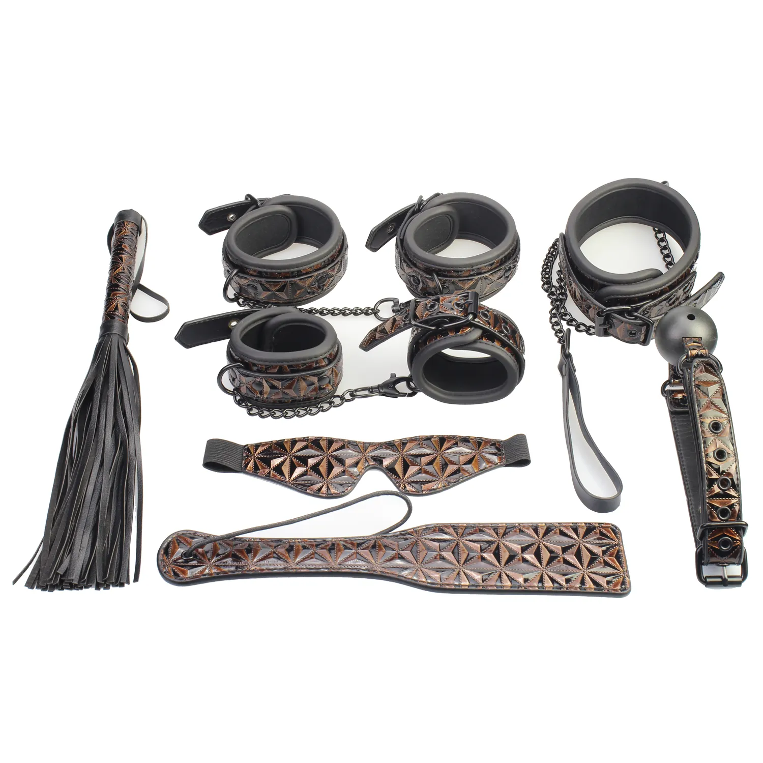 Durable Orange Diamond Bondage Kit 7-Piece Set for Unforgettable Couple Moments for Intimate Play