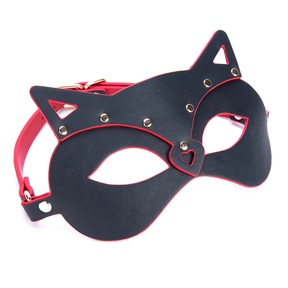 Handmade Sexy Face Mask for Adult Female BDSM Bondage Roleplay PU Leather Waterproof Eyemask