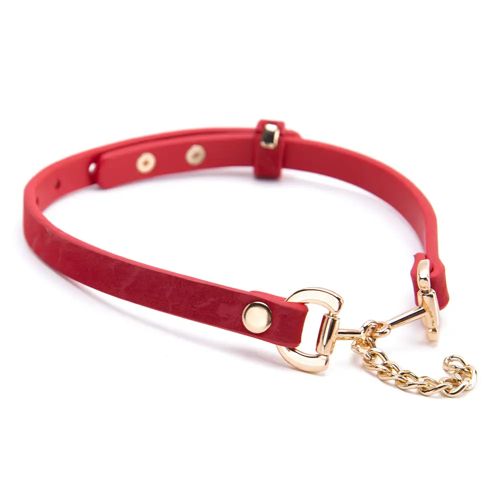 Stylish PU Leather Collar with Metal Chain Wholesale Exquisite BDSM Choker for Women and Men