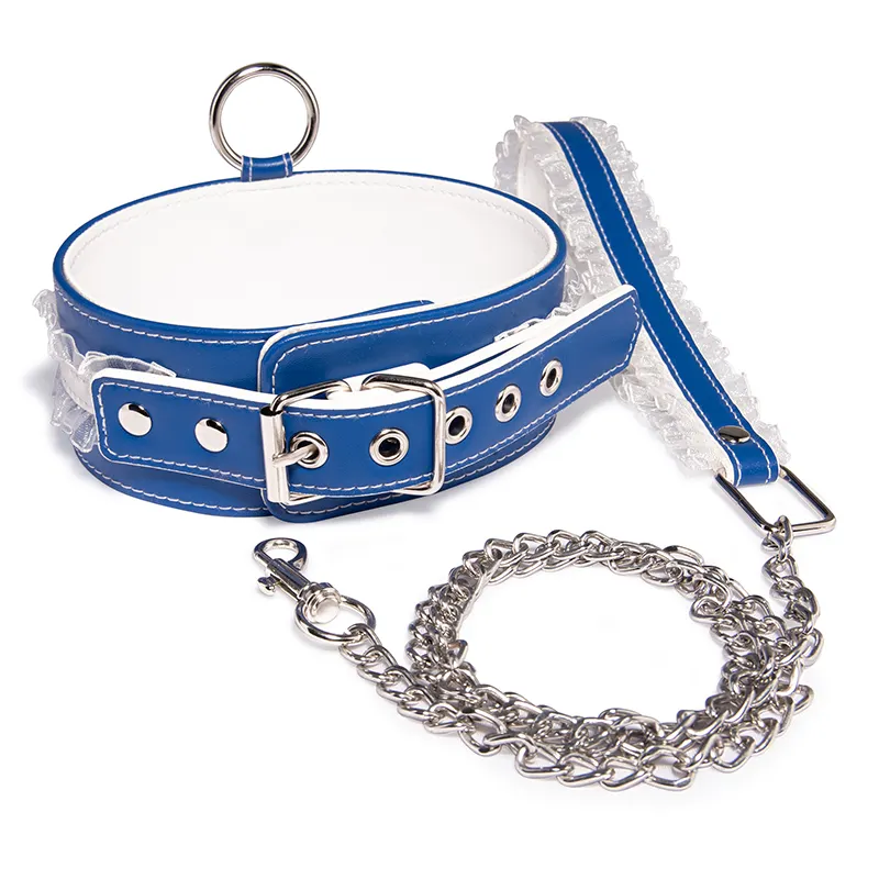 Wholesale PU Leather Slave Collar and Chain BDSM Choker Necklace for Intimate Couple Play