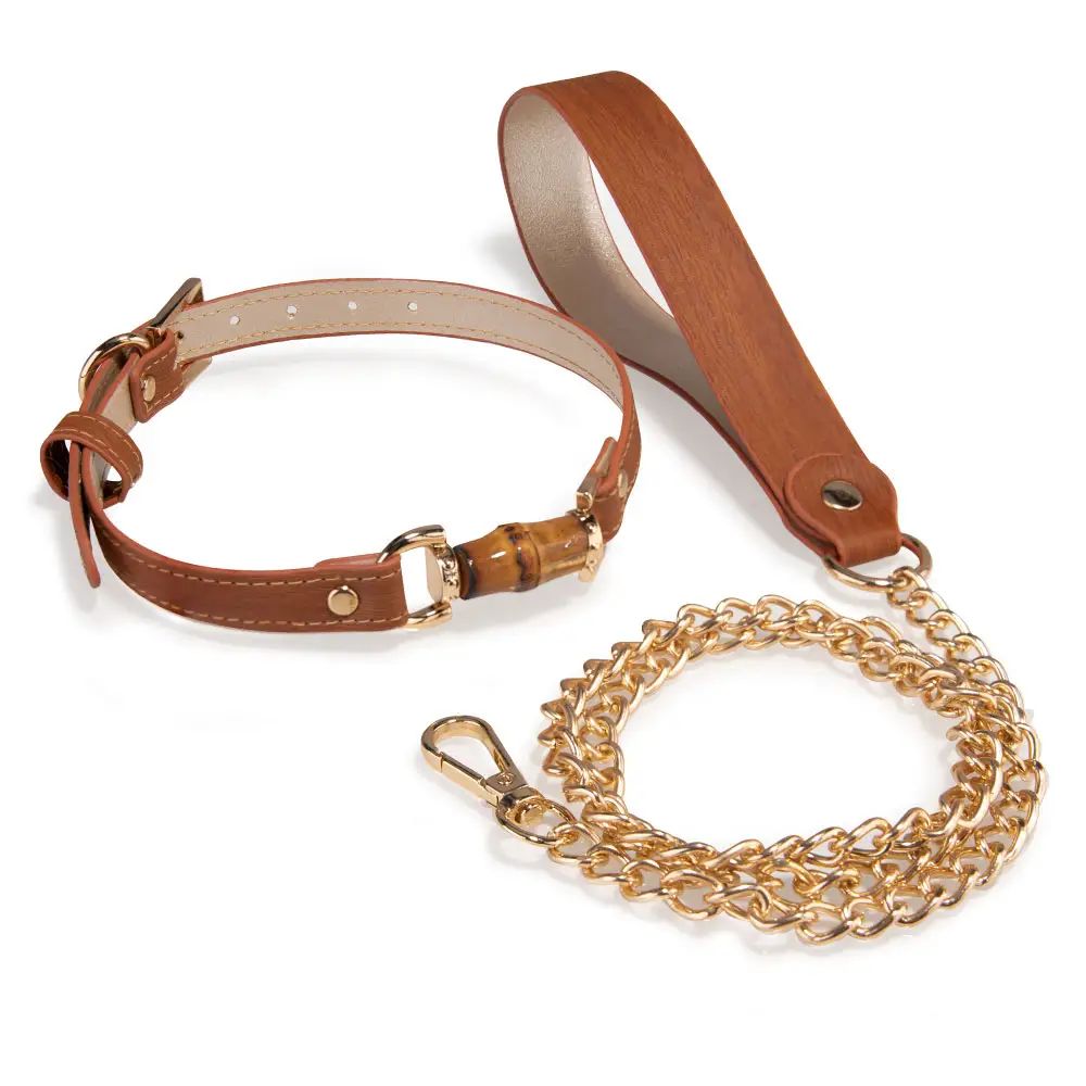 Premium PU Leather Bondage Collar with Leash Adult Fetish Neck Restraint for BDSM