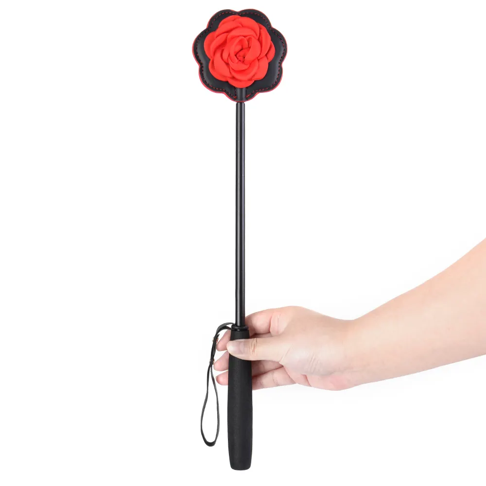 Rose Decor Leather Spanking Paddle for Women High Quality BDSM Toy for Couple Fun
