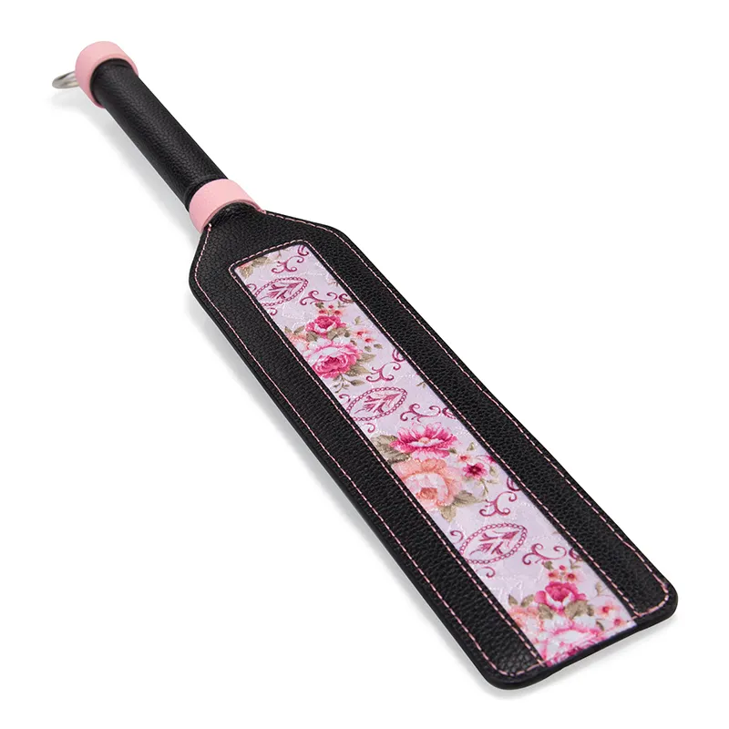 Durable Gothic Black Leather Spanking Paddle with Weights Fetish SM Toy for Couple Intimate Play