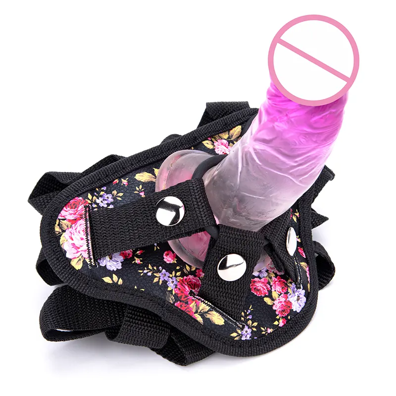 Eco-Friendly Wearable Solid Double Realistic Vibration Dildo with Belt Strap for Lesbian Couples PVC Waterproof BDSM