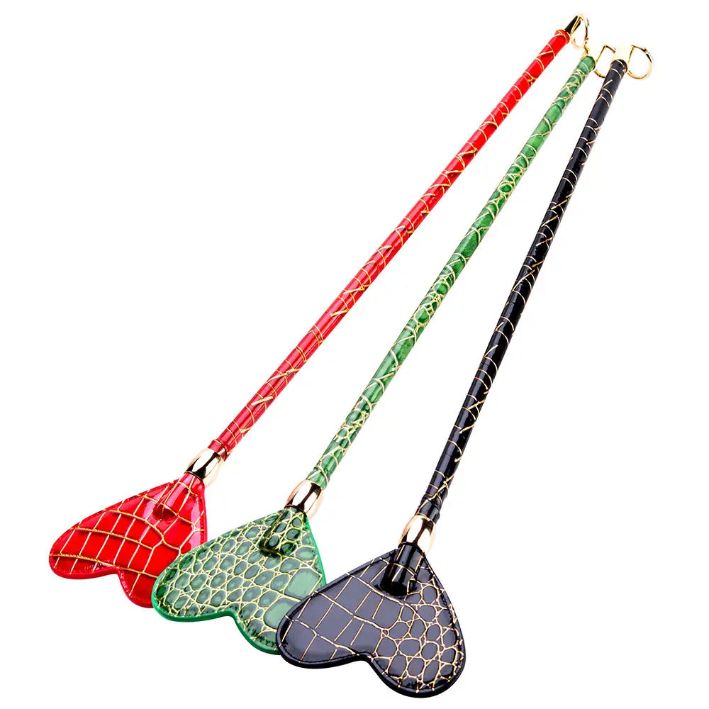 Heart Design Soft Leather Paddle Whip Flogger PU Fetish Toy for Husband and Wife