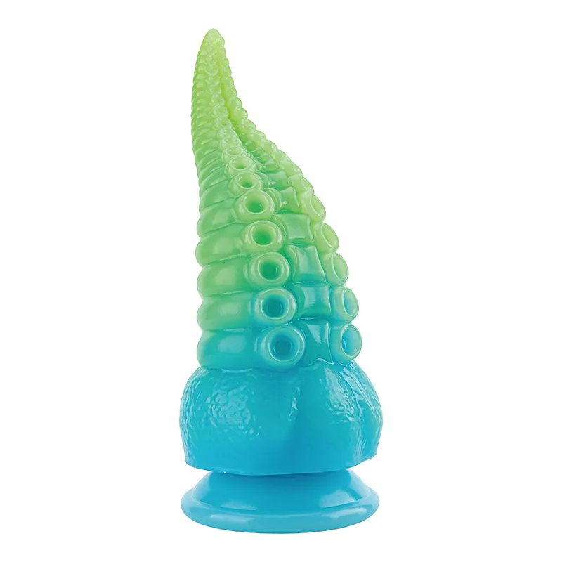 Octopus Tentacles Dildo Liquid Silicone Anal Plug Glow Animal Monsters Dildo Long Luminous Dildo With Suction Cup