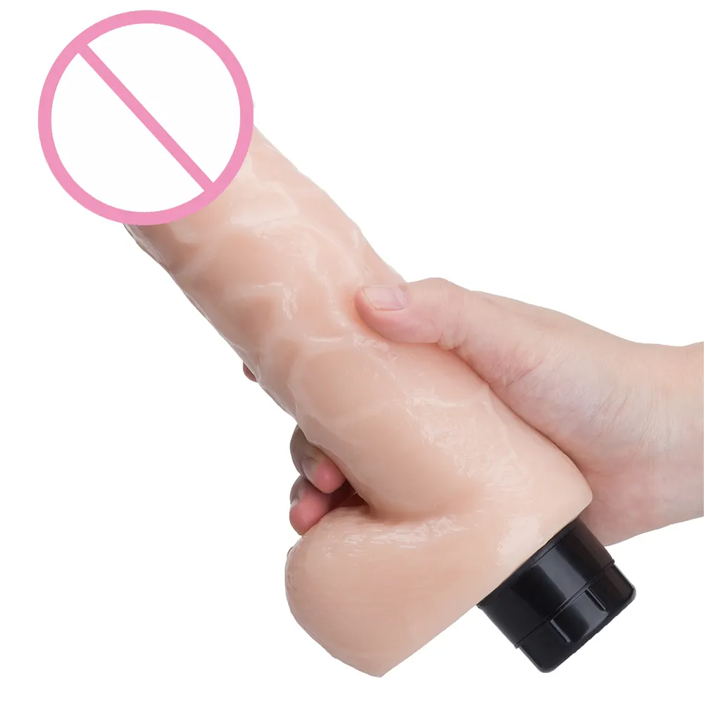 8 Inch New Launched Rubber Penis Sex Toys Realistic Huge Waterproof Thrusting Dildo Vibrators for Women