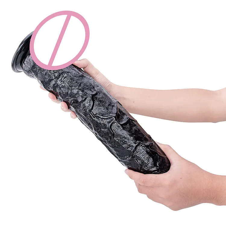 Strong Suction Cup Bendable Soft Black PVC Adult Female Realistic Huge Dildo Toy for Women Men Being Fetish Brand 100%