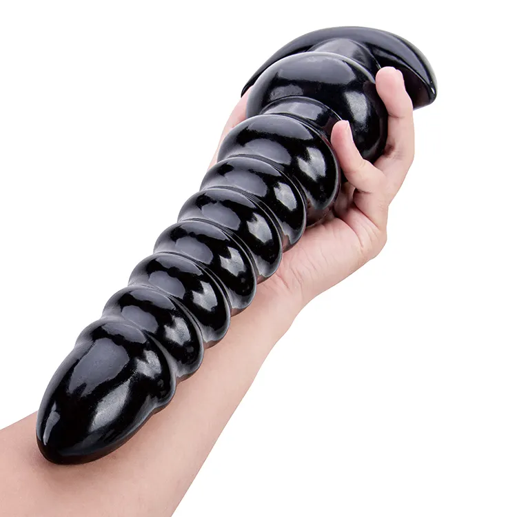 Super Long 333mm Black PVC Anal Dildo Butt Plug Women/Men Soft Prostate Massage Vagina Masturbation 100% Waterproof Dual-Use
