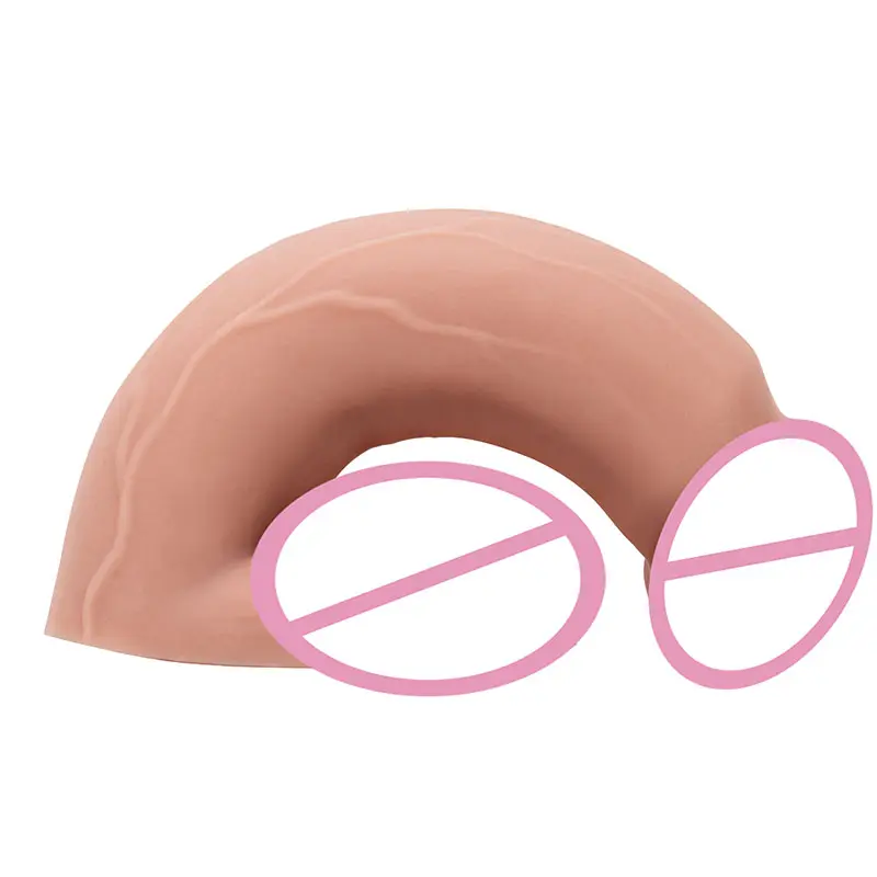 Packer Wholesale Realistic 2 in 1 Silicone Penis Sleeve With Big Scrotum Soft Packer Ftm Prosthetic Penis for Lesbian