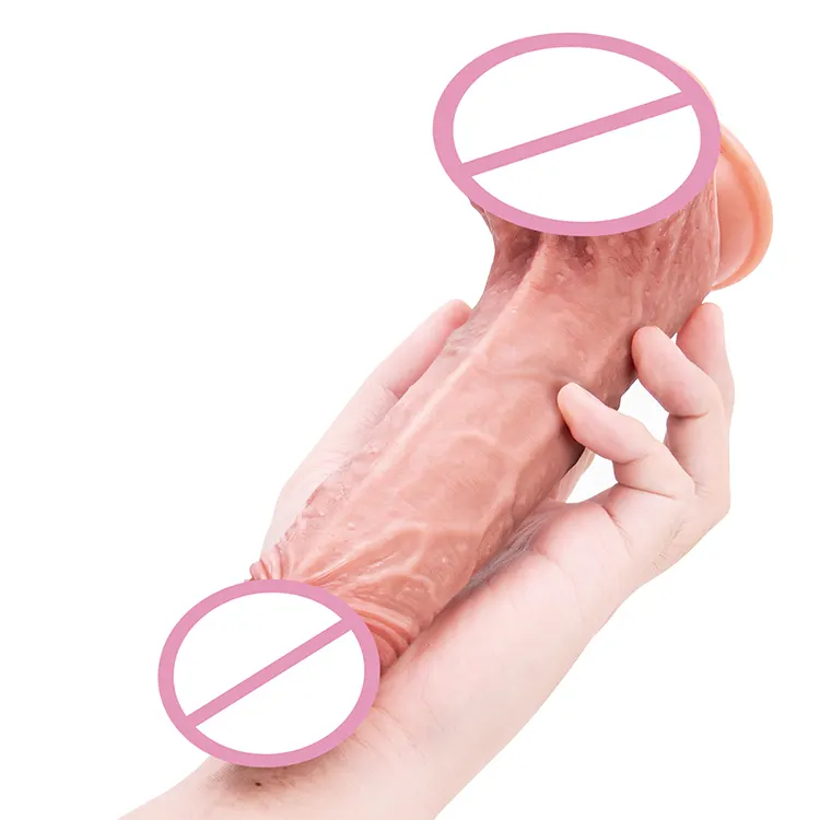 New Release Realistic 8.3 Inches High Quality Liquid Silicone Dildo Artificial Rubber Penis Rubber Sex Toys for Women
