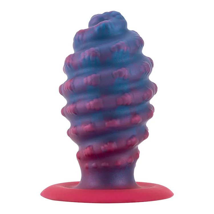 Colourful Glowing Soft 100% Waterproof 130mm Length 65mm Diameter Mini Butt Plug Shape Liquid Silicone Dildo for Women Luminous