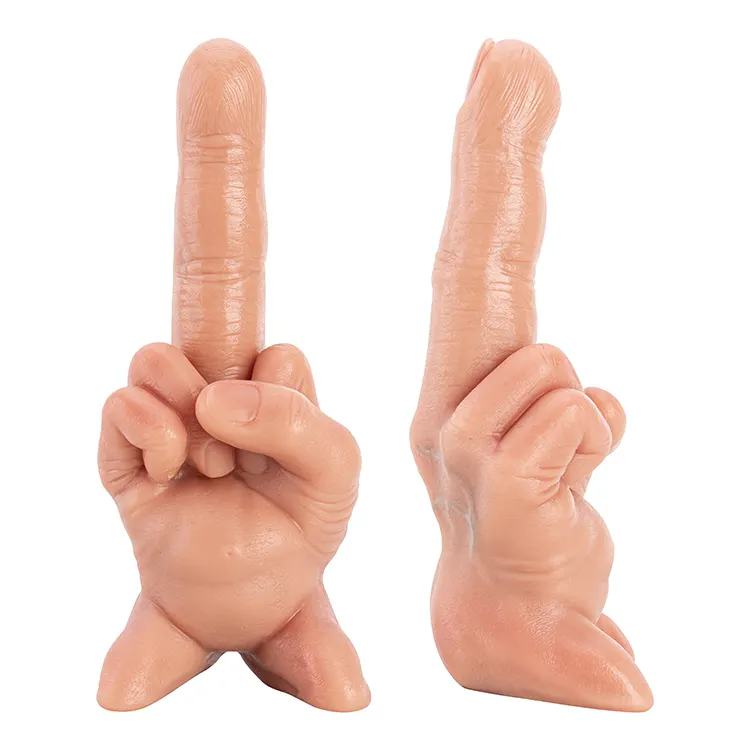 Hot Selling Mini Butt Plug Silicone Dildos Flesh Color Middle Finger Shape Women Soft Comfortable 100% Waterproof 237mm 38mm
