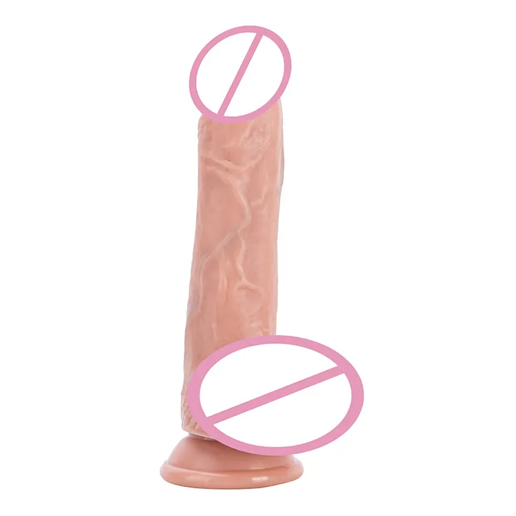 Realistic Soft Fawn Huge Suction Cup Base Big Cock Dual Dicks for Vagina Anal Stimulator Silicone Dildo