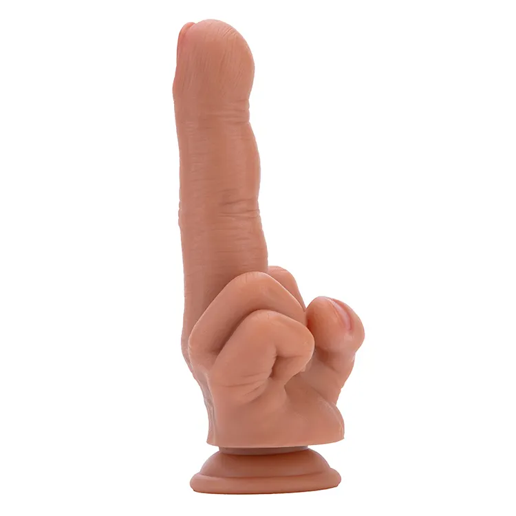 Huge Realistic Suction Cup Base Big Finger Dual Dicks for Vagina Anal Stimulator Silicone Dildo