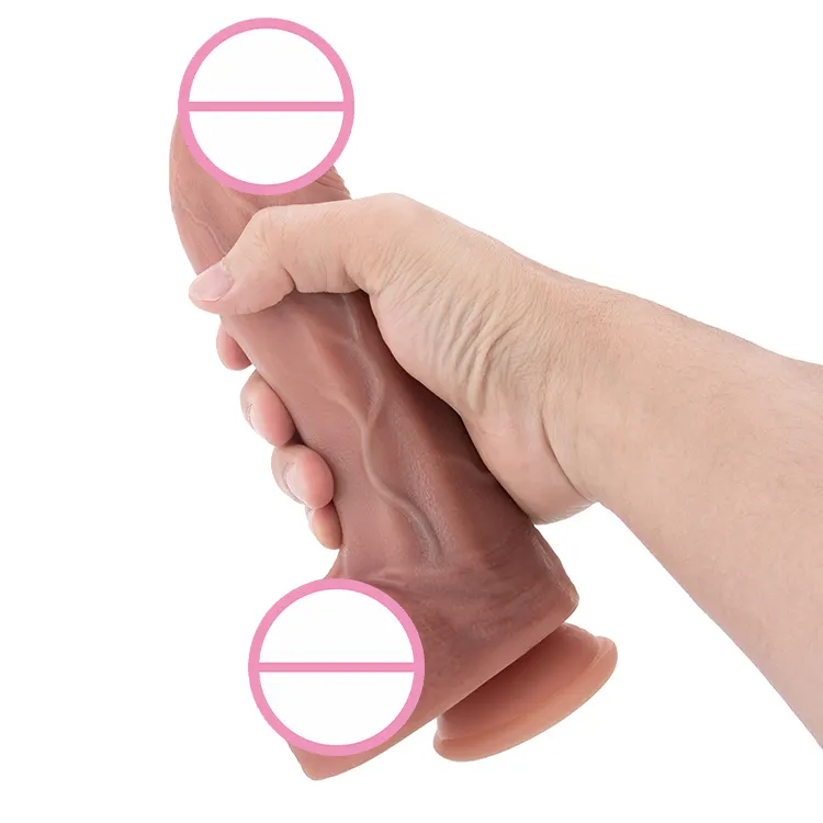 Female Adult Products Strong Suction Cup Bendable Soft Flesh Sex Toy Realistic Liquid Silicone Vibrator Dildos for Women