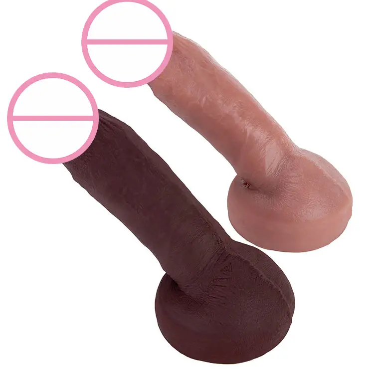 Female Adult Products Strong Suction Cup Bendable Soft Flesh Sex Toy Realistic Liquid Silicone Vibrator Dildos for Women