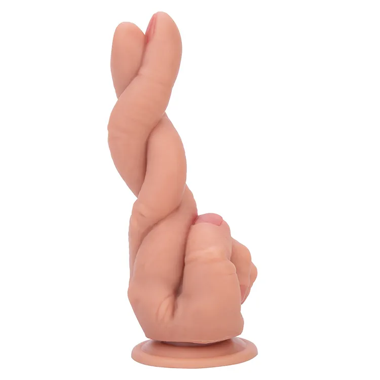 Soft Silicone Dick Suction Cup Dildo Female Fingers 217mm Length 100% Waterproof CE ROHS Certified Flesh Color 42mm Diameter