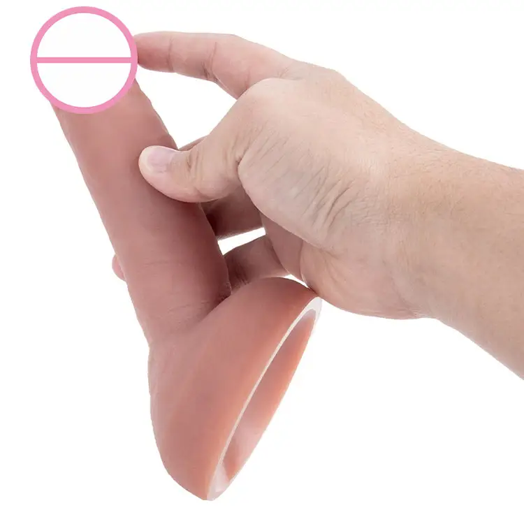 Large Size Soft Silicone Dildo Realistic Female Masturbation Sex Toy Simulated Liquid 211mm Length 100% Waterproof Brown/Flesh