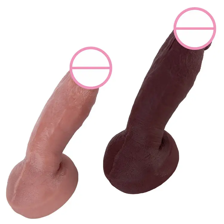 Realistic Large Silicone Dildos Soft Female Masturbation Waterproof 328g Brown/Flesh Color CE ROHS Certified Sex Toys Simulated