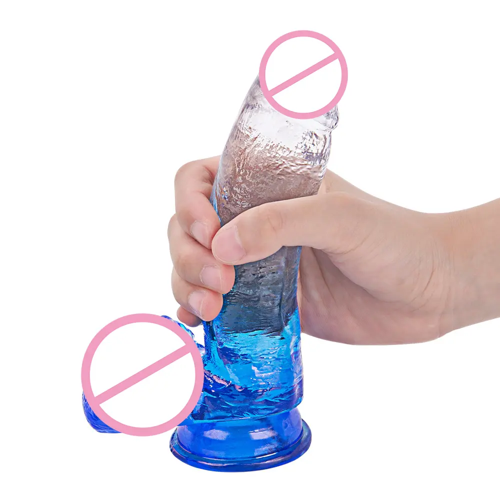 Wholesale Crystal Dildo Sex Toys Jelly Realistic Huge Suction Cup Female Masturbators Toys for Women
