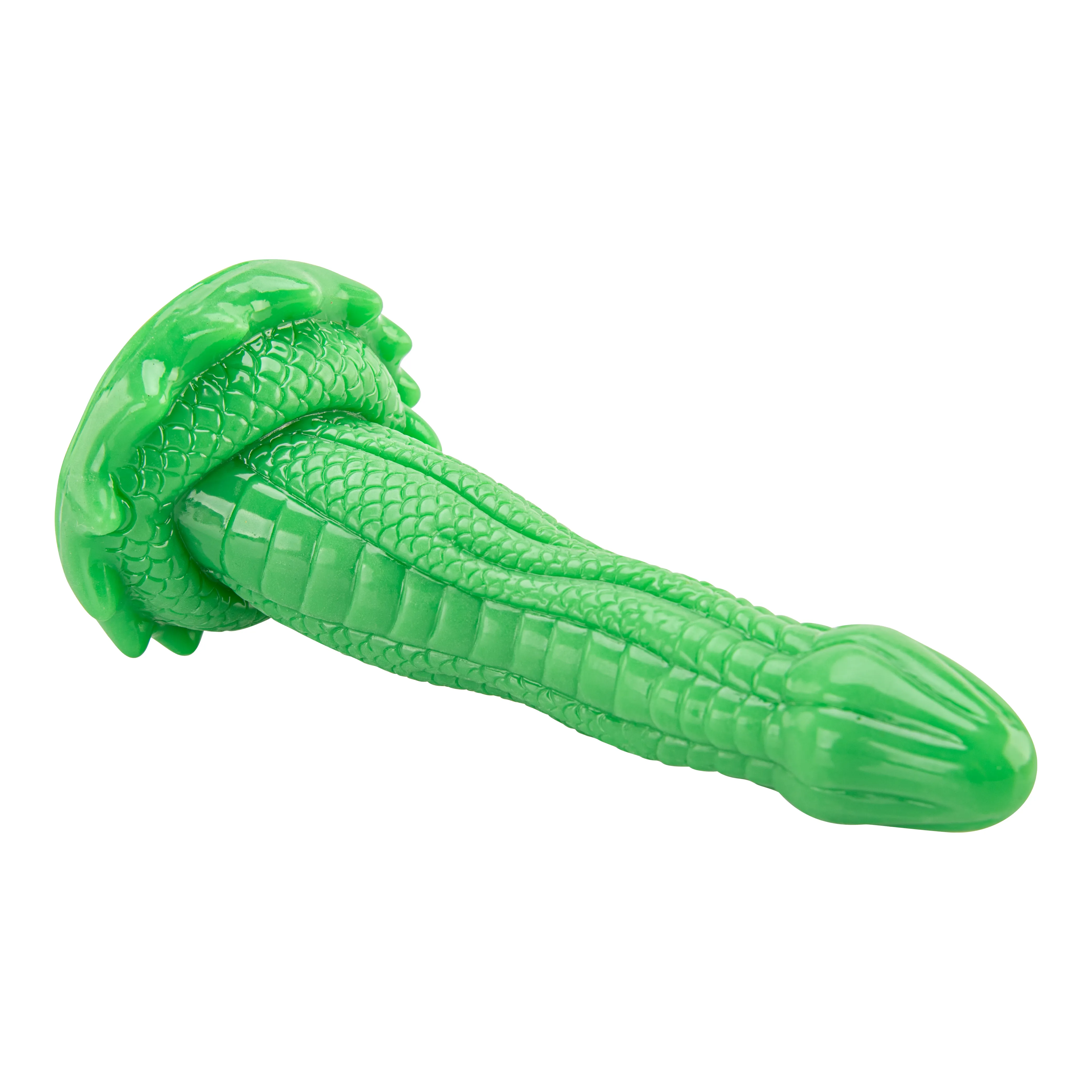 Cross-Border New Arrival Being Fetish Anal Plug Dildo Soft Green PVC Dragon's Scales Texture Eco-Friendly 100% Waterproof Male