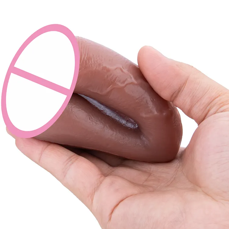 Silicone Women's Prosthetic Realistic Soft Dildo-Eco-Friendly Waterproof 100% 112mm Length 30mm Diameter Flesh Color CE ROHS