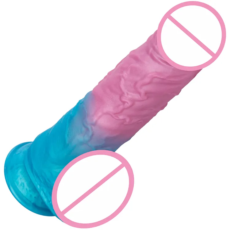 Silicone Vibrator Adult Sex Toy Remote Control Female Masturbation Dildo Blue+Pink Soft Waterproof Great Simulation Penis