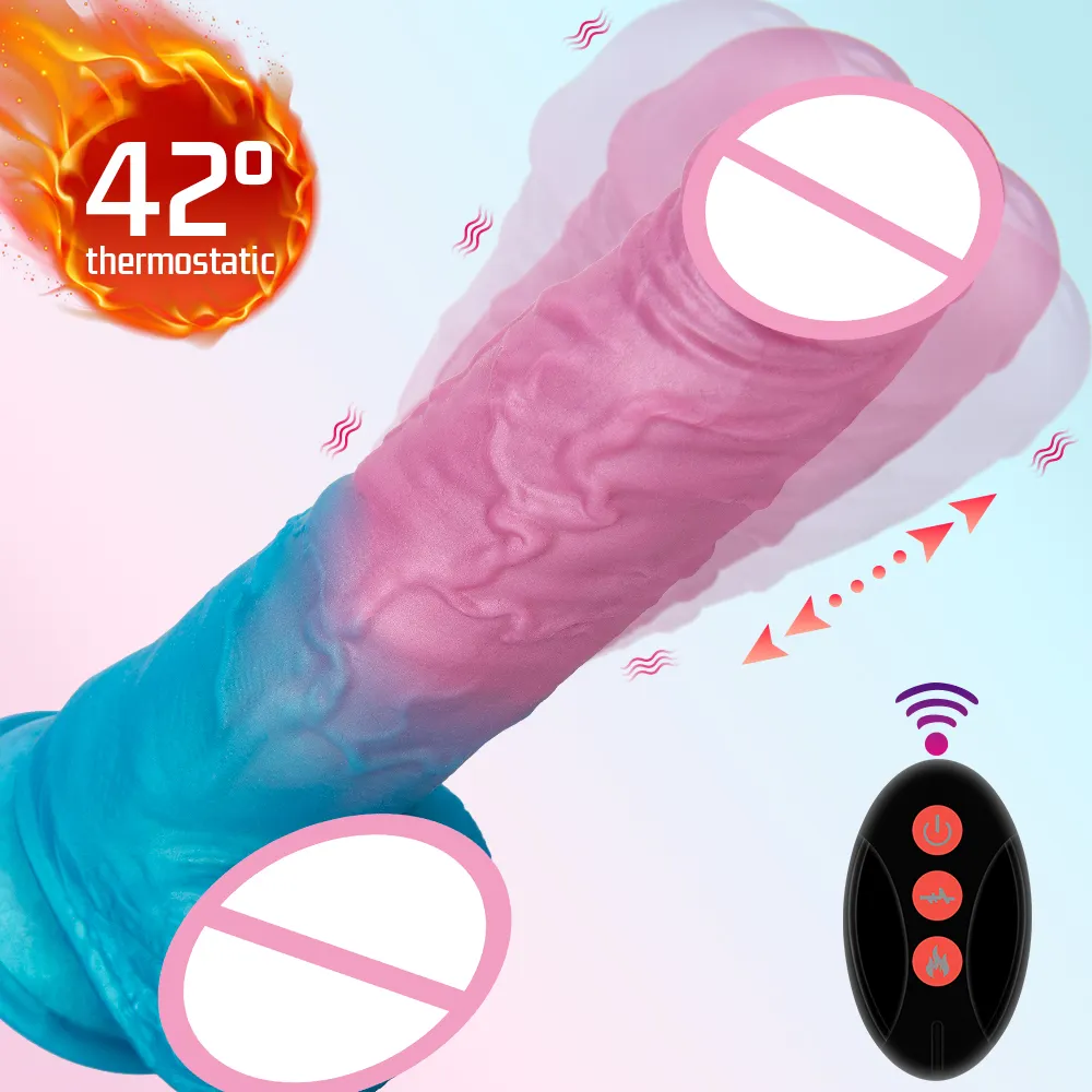 Soft Liquid Silicone Remote Control Heating Thrusting Dildos Vibrator Dildo Mold Feature-rich Silicone Dildos
