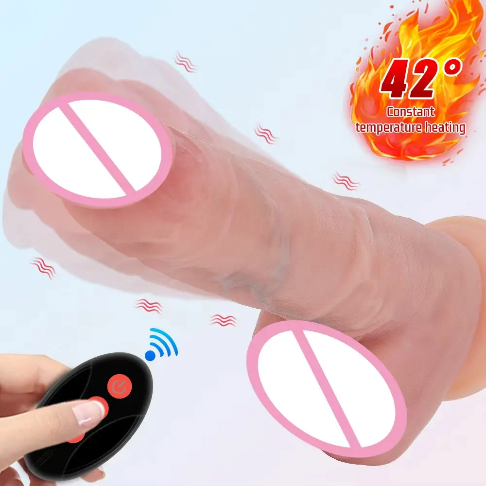 Sexy Female Masturbation Heatable Vibrator Dildo Remote Control Realistic Dildo Vibrator for Women