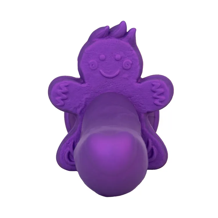 Adult Sex Toy Women Christmas Gingerbread Man Silicone Manual Thrusting Vibrator Soft Realistic Dildo Suction Cup 100%