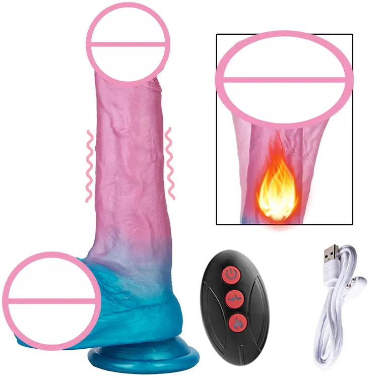 Realistic Heating Vibrator Dildos Remote Control Penis Vibrators Telescopic Dildo Anal Sex Toy Realistic Dildo for Women